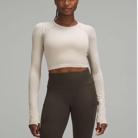 lululemon athletica Tops - Swiftly Tech Cropped Long-Sleeve Shirt 2.0, Mojave Tan, Size 4